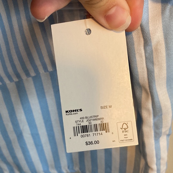 SO women’s blue and white striped button down short sleeve blouse - Picture 10 of 12